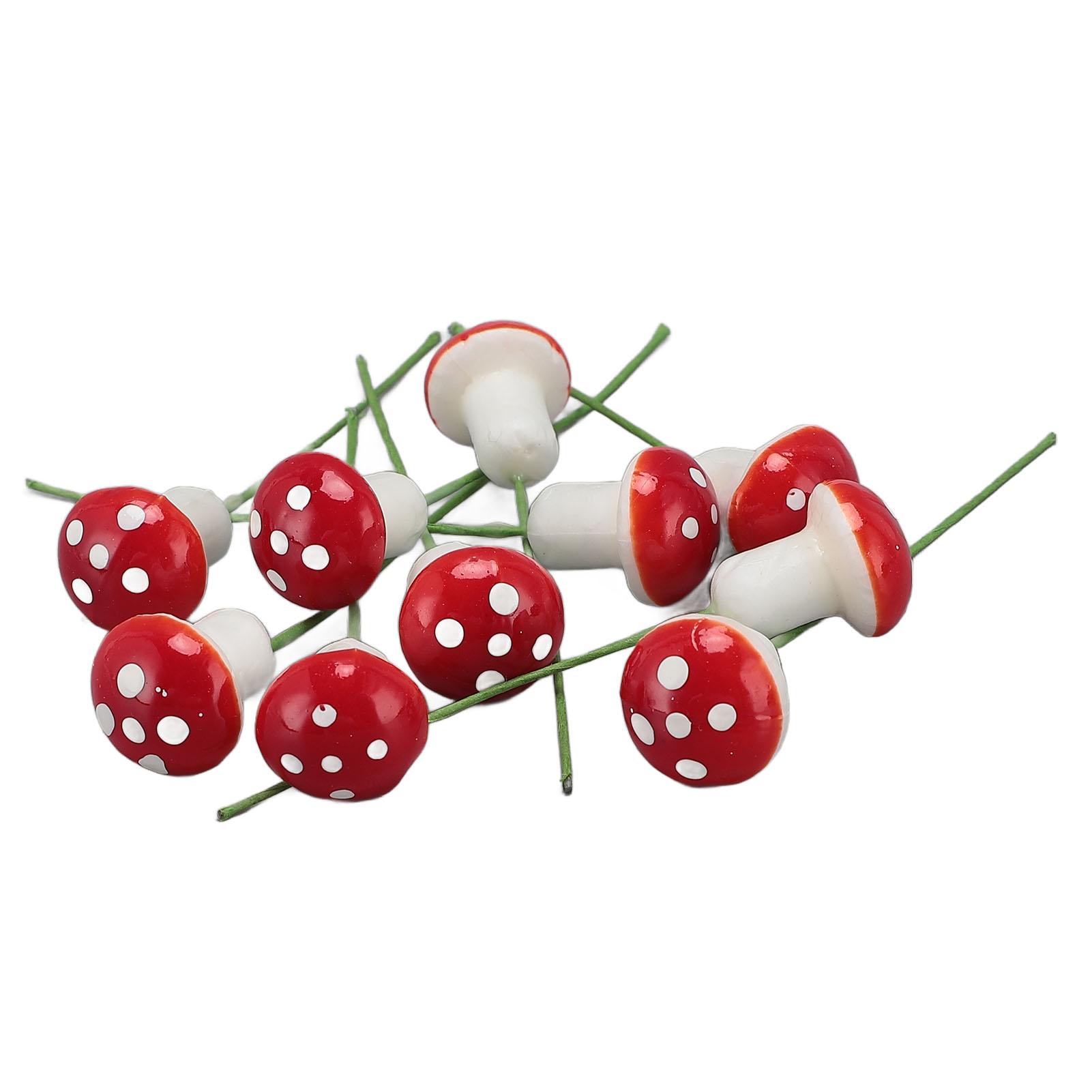 40 STÜCKE Pilz Miniatur Dekoration Kunststoff Pilztopf Mikro Landschaft Dekoration