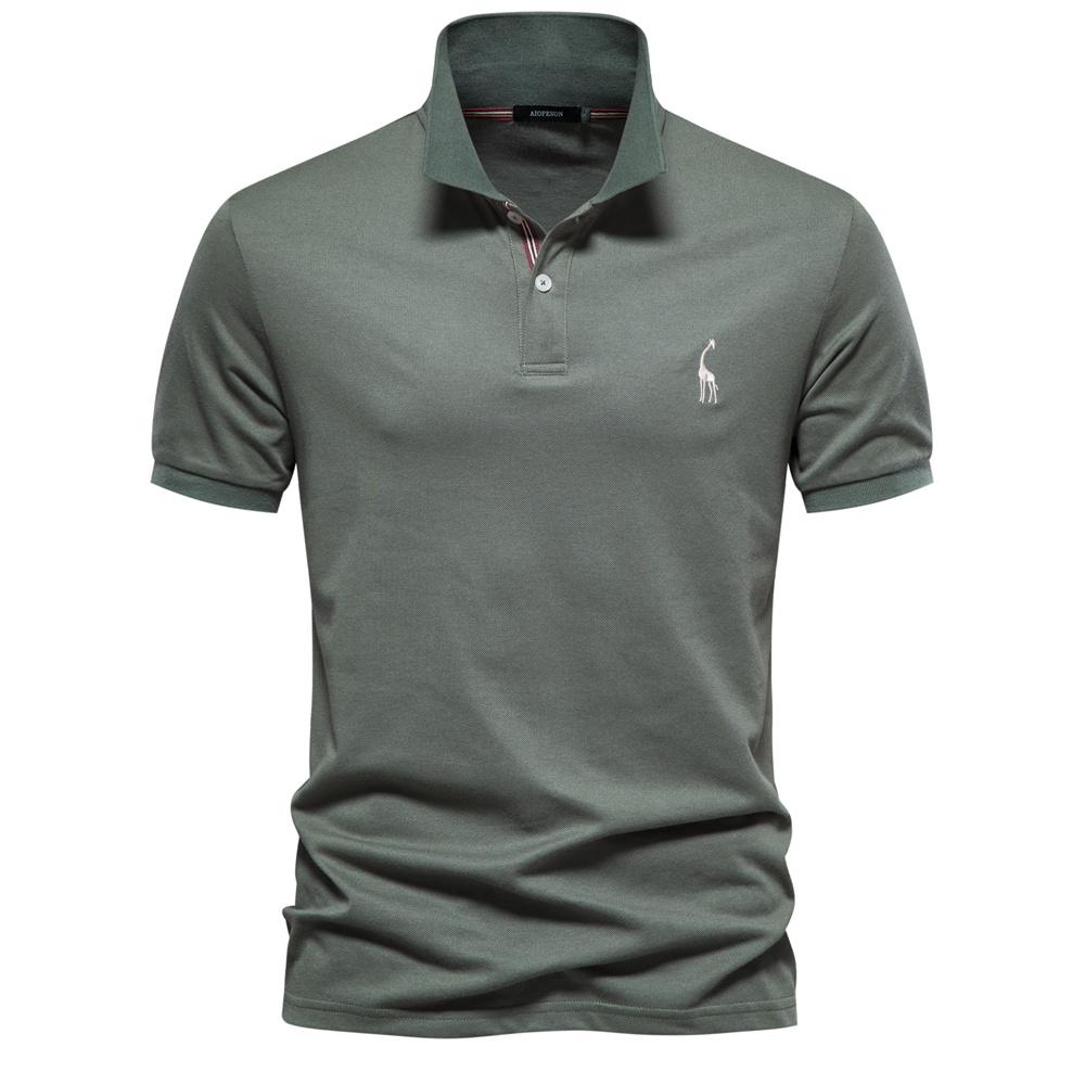 AIOPESON Marke männer Original Polo Shirts Baumwolle Polo Shirts für Männer Kurzarm Hohe Menge Polo Männer Neue Sommer kleidung L 80-90kg grün
