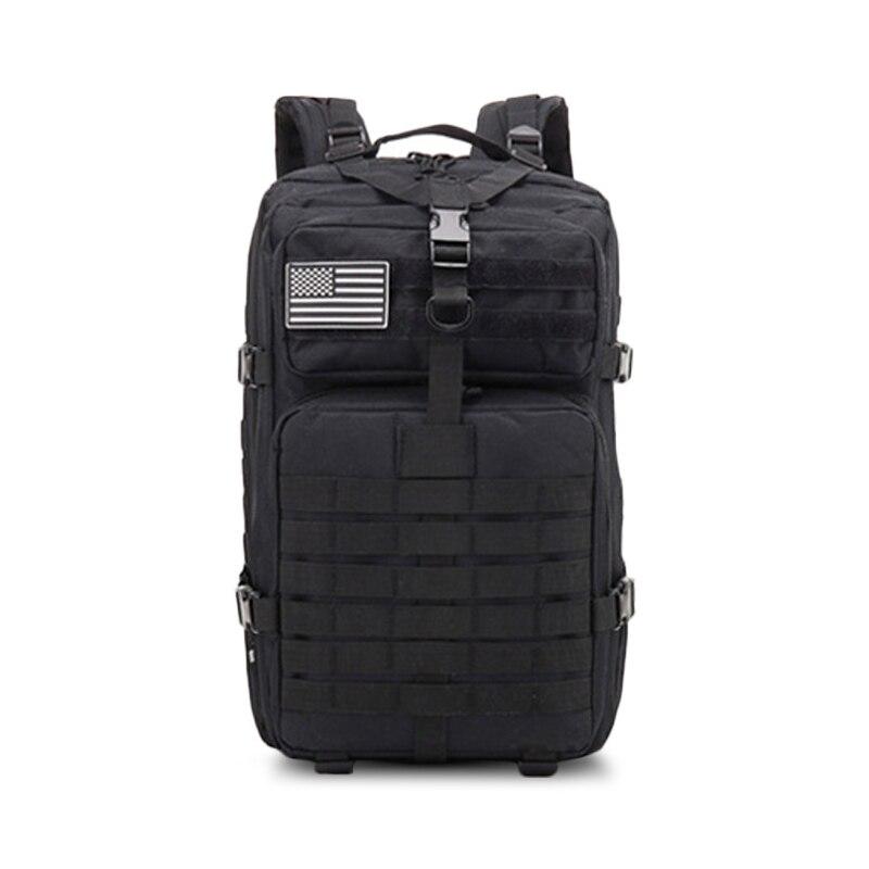 50L Kapazität Männer Armee Militärische Taktische Großer Rucksack Wasserdicht Outdoor Sport Wandern Camping Jagd 3D Rucksack Taschen Für Männer Oxford Material schwarz