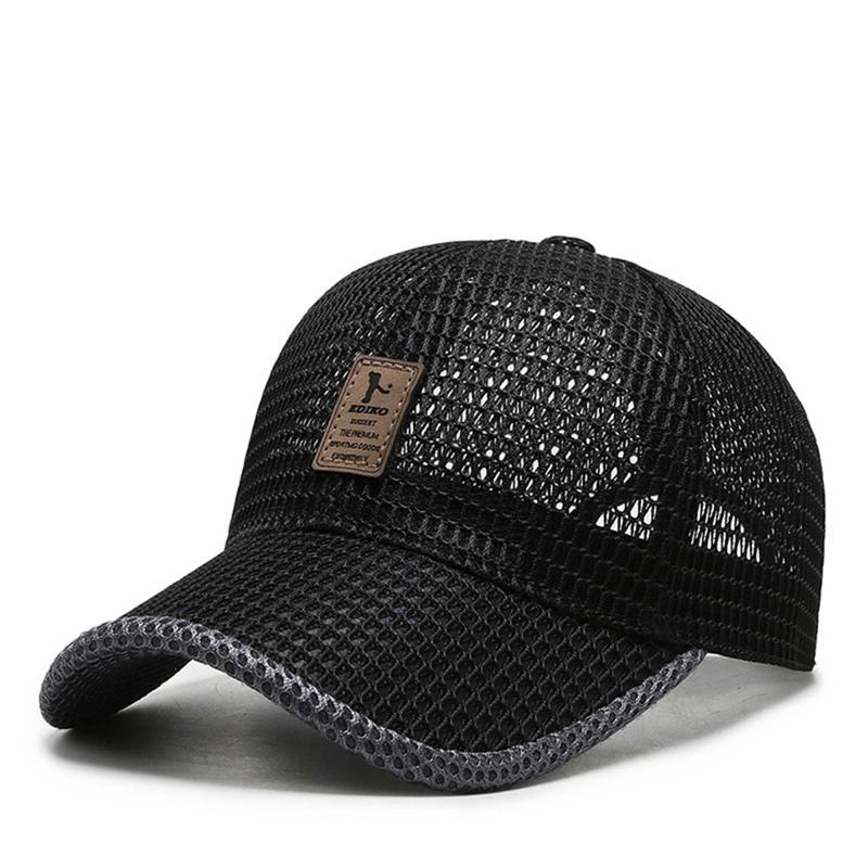 Sommer Cool Atmungsaktive Mesh-Baseball-Cap Frauen Männer UV-Schutz Outdoor Reiten Angeln Tennis Golf Caps Fashion Sport Hut schwarz