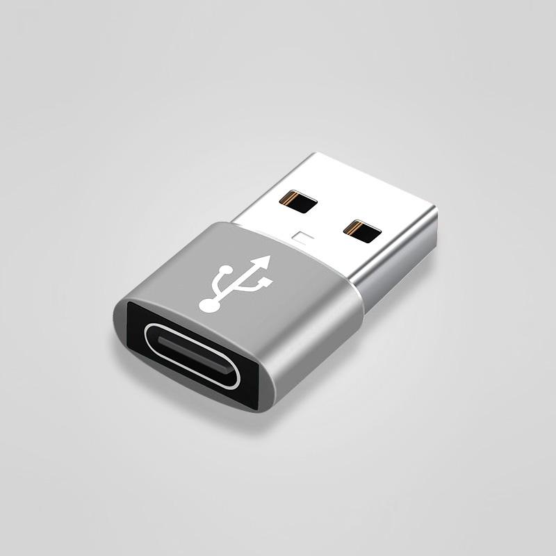 FONKEN USB 3.0 ZU Typ C 3.1 Adapter Notebook Ladegerät USB Stecker ZU USB C Weibliche Telefon Lade Konverter Kopfhörer USB Kabel Stecker silber