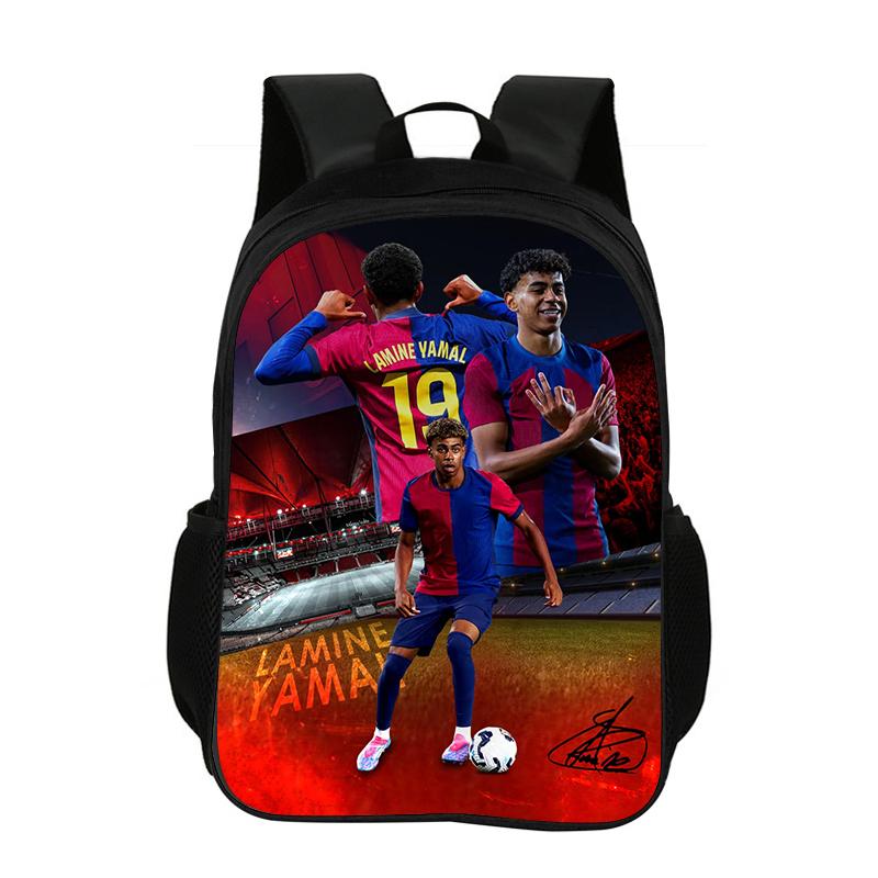 L-Lamin Yamal Schulrucksack Fußballstar Rucksack Kinder Schultasche Rucksack Mode Schultasche Fußball Sportrucksack Kindergeschenk black