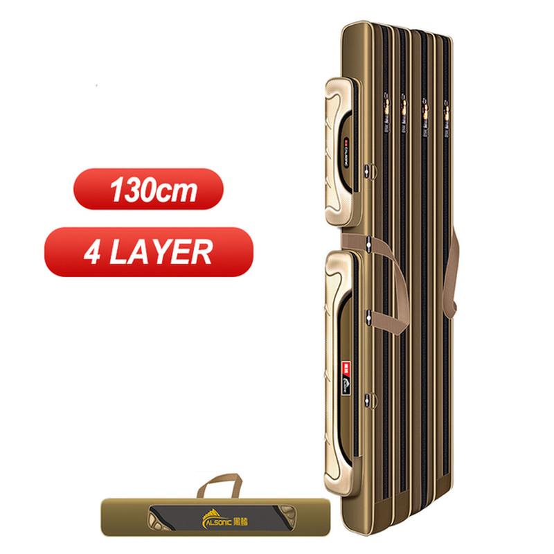 2/3/4 Schicht Tragbare Falten Angelrute Reel Tasche Angelrute Getriebe Werkzeug Tragetasche Tragetasche zum Angeln Große Kapazität Reisetasche 4 Layer 130cm