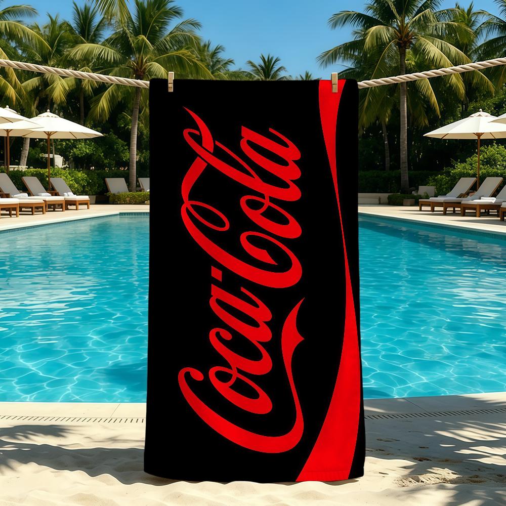 C-Coca-Cola-ES Mode Logo Handtuch für Outdoor Camping Strandtuch Super Saugfähig Schnell Trocknend Sommer Handtuch STJ90x180CM