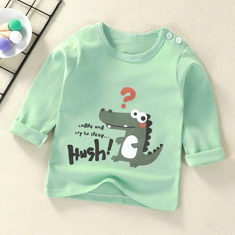 Kinderkleidung Jungen Mädchen T-Shirt Kinderkleidung Cartoon Tops Langarm Babykleidung Herbst Winter Baumwolldruck Sweatshirt 73cm