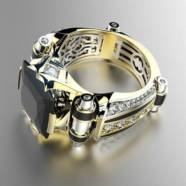 Vintage-Schmuck Ringe für Männer Gothic Edelstahl Ring Goldfarbe Fidget Ring Herrenschmuck Indischer Schmuck Anillo Hombre 7