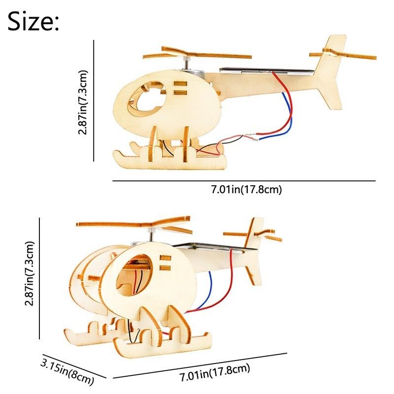 DIY Holz Solar Hubschrauber Spielzeug für Kinder Physik Wissenschaft Experimentelle Handgemachte Montage Modell Kits Pädagogisches Spielzeug Geschenke