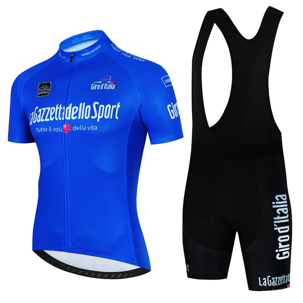 Tour De Italy D'ITALIA Radtrikot-Sets Herren Fahrrad Kurzarm Fahrradbekleidung Bike Maillot Radtrikot Trägerhose M