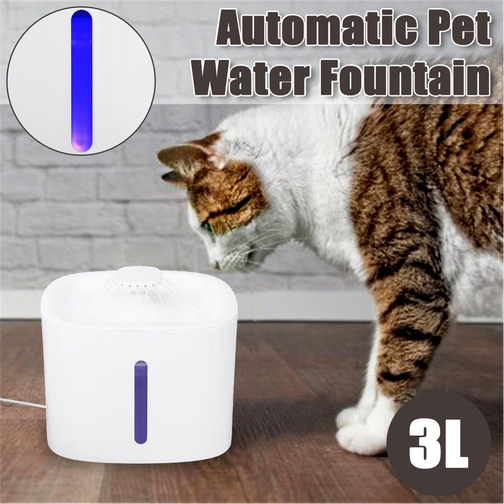 3L Spender Futterspender Haustier Trinknapf Automatischer Haustier Katzen Trinkbrunnen USB LED Ultra Leise Hund Trinknapf Tränker 4PCS Water Fountain