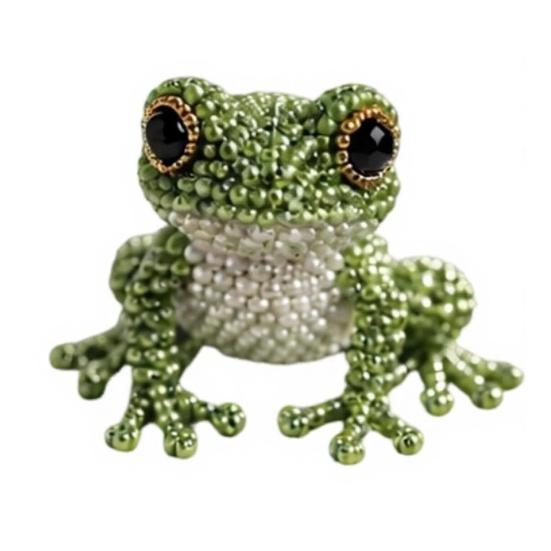 DIY Tier-Perlen-Set, Kleines 3D-Perlen-Tier-Bastelset, Süßes Tier-Perlenkunst-Set für Anfänger, Teenager, Erwachsene, Stressabbau, DIY-Dekoration, Handgefertigt Frog