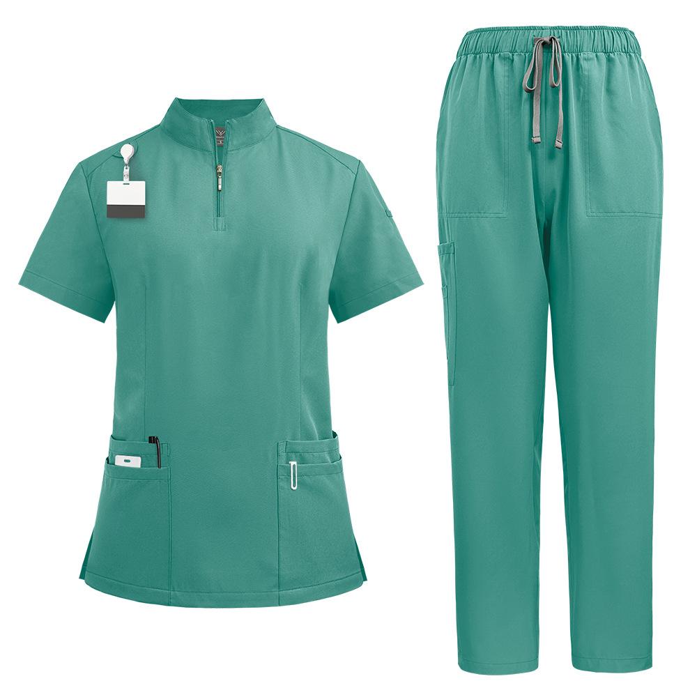 Arzt, Krankenschwester, OP-Uniform, Damen-Peeling-Set, Schönheitssalon, Arbeitskleidung, Klinik-Peelings, Oberteil und Hose, Spa, Pflege-Tunika-Anzug XXL grün