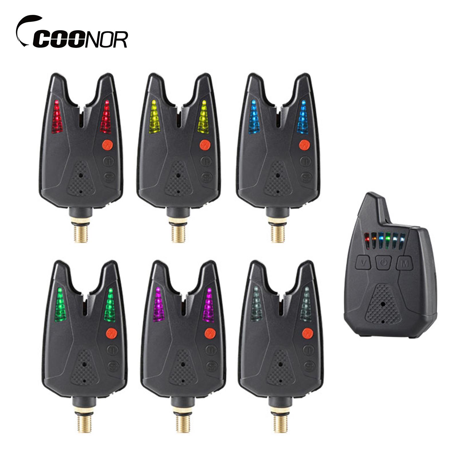 Elektronischer Angelalarm, Bissanzeiger, kabelloser LED-Angelalarm, digitaler Angelempfänger-Sound 1 receiver and 6 transmitters