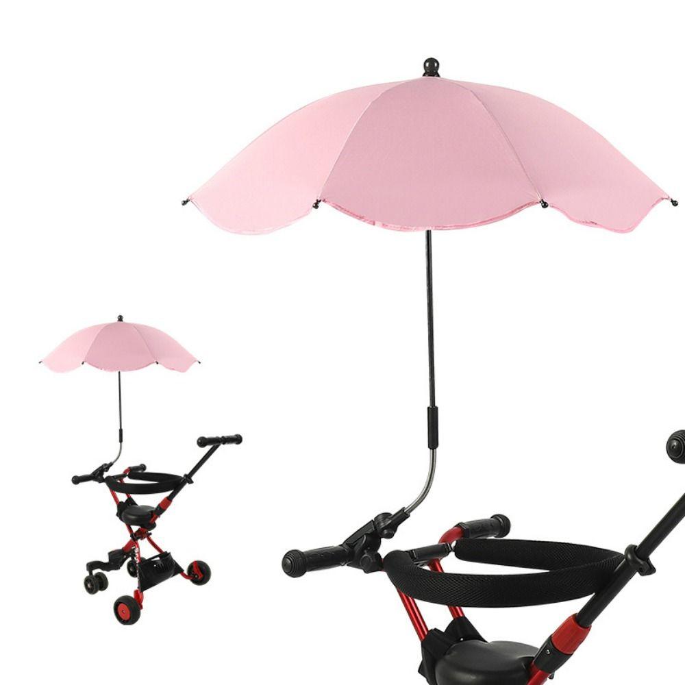 UV-Schutz Kinderwagen Sonnenschirm Verstellbarer Kinderbuggy Sonnenschirm Kinderwagen hellrosa