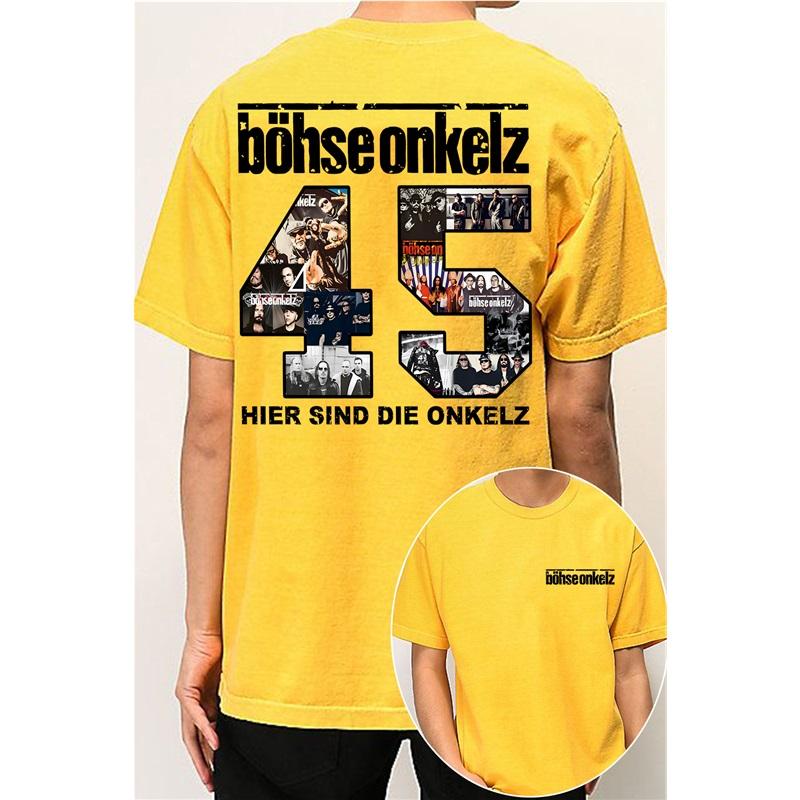 Böhse Onkelz Konzert 45th Anniversary Gedenk-T-Shirt Herren Damen Oversized Unisex Baumwolle High Street Harajuku Weiblich Männlich Bequeme Kleidung XXXL navy blau