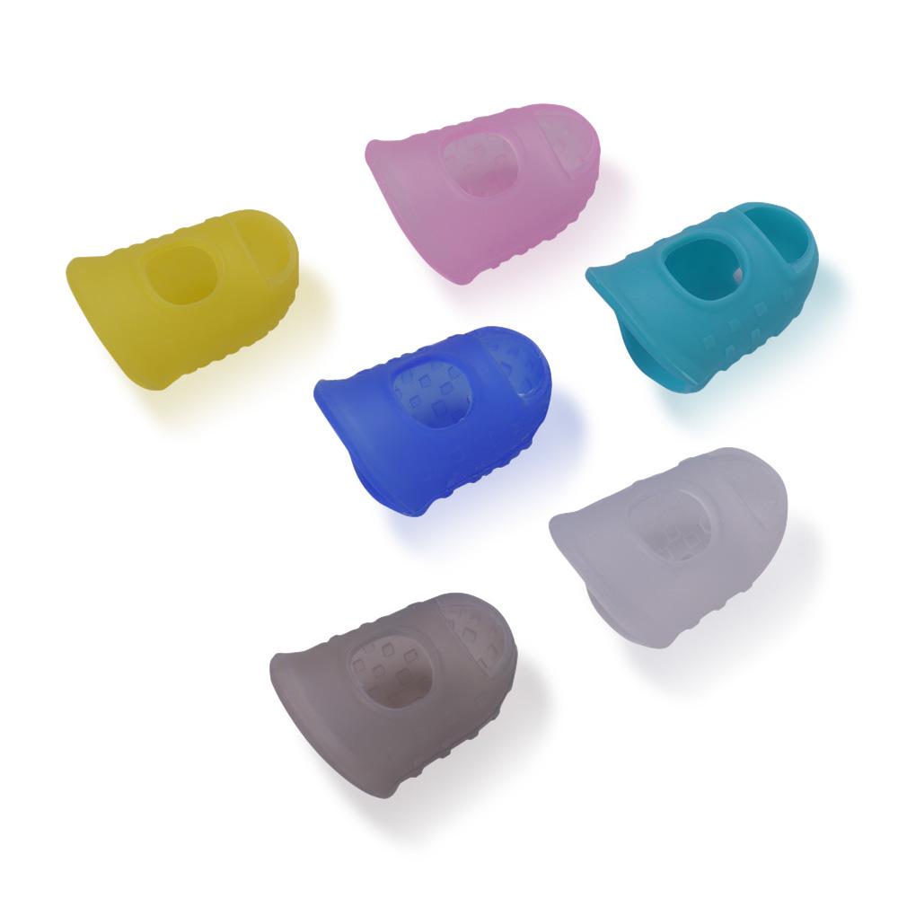 6 stücke Gitarre Silikon Finger Fingertip Protektoren für Gitarre Ukulele Anfänger (Zufällige Farbe L Size