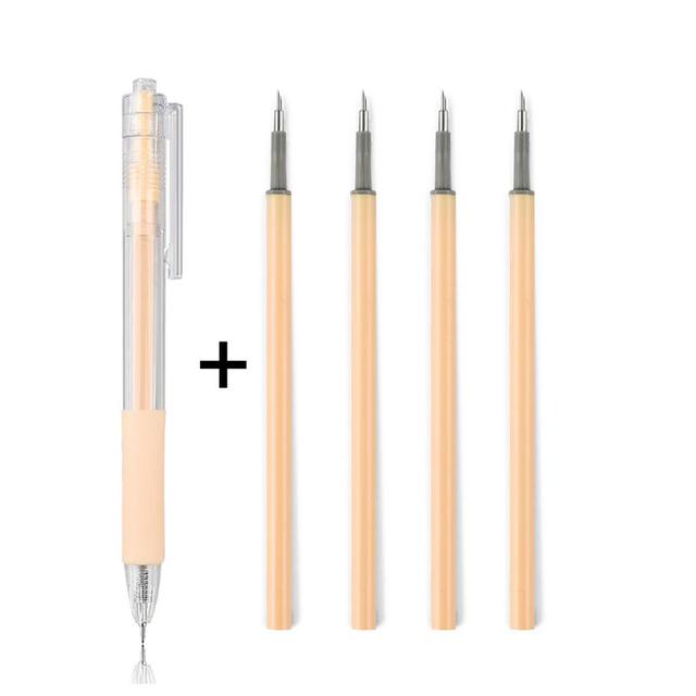 Kunst Allzweckmesser, Stift, Messer, geschnittene Aufkleber, Scrapbooking, Schneidwerkzeug, Express-Box, Messer, Schulbedarf, DIY-Bastelbedarf yellow set-5pcs