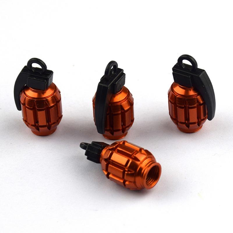 4 Teile/los Universal Auto Reifen Rad Ventil Kappe Reifen Luft Vorbauten Staub Abdeckung Auto Moto Bike Styling Vorbauten Auto Aufkleber 4pcs orange