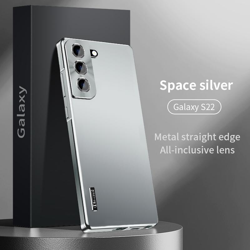 Für Samsung Galaxy S22 S23 S24 S25 Ultra Plus Hülle Mattes Magnetisches Metallmaterial S24Ultra S25Ultra Schützende Ultradünne Hülle For Galaxy S23 Plus silber