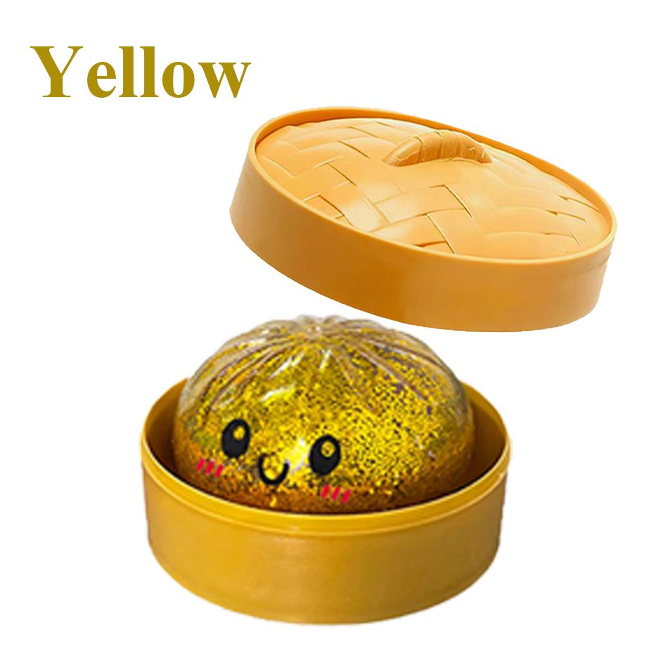 Glitzer Knödel, Glitzer Knödel Squishy Box Knödel Squishy Angstlinderung Fidget Weich Kneten Dekompression Teig gelb