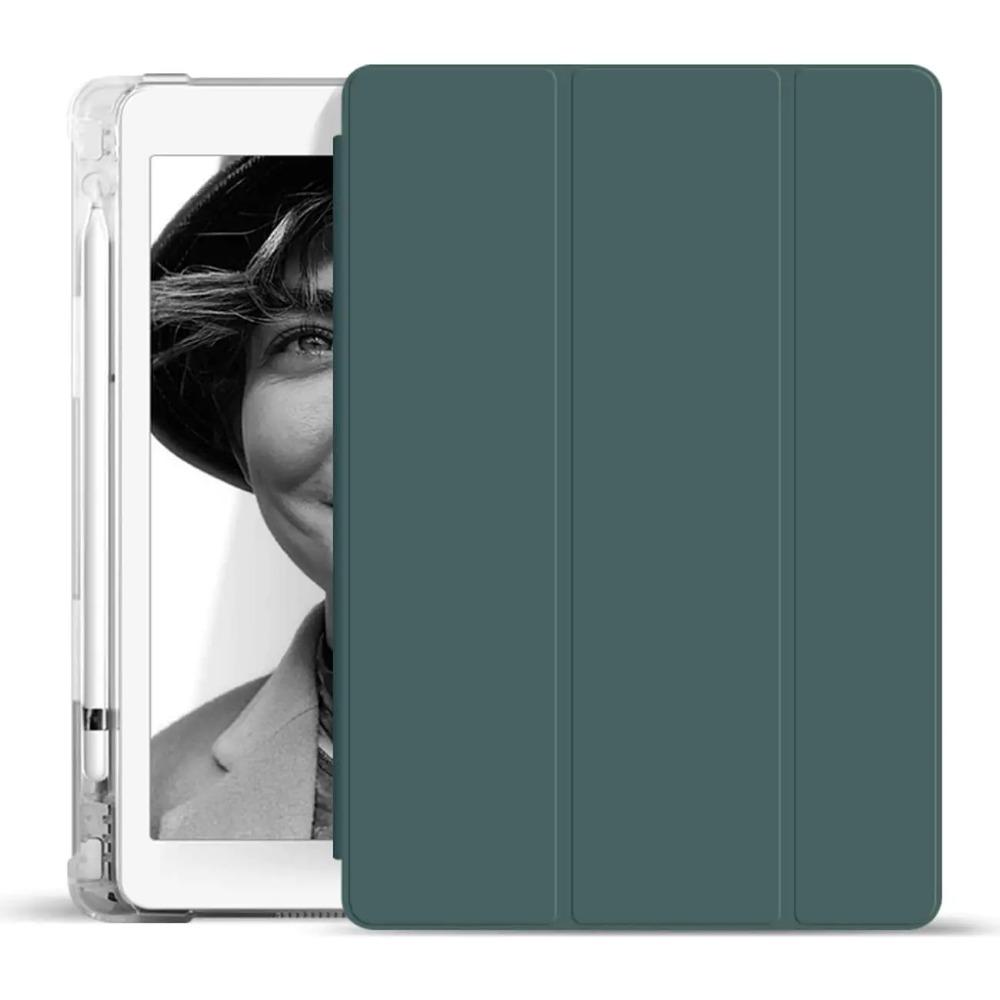 Mit Stifthalter Hülle für IPad Pro 11 IPad 10. Generation IPad 10.2 7. 8. 9. Generation Hülle für IPad Air5 4 10.9 Air3 Pro 10.5 Ledertasche Ipad 10th 10.9 dunkelgrüne