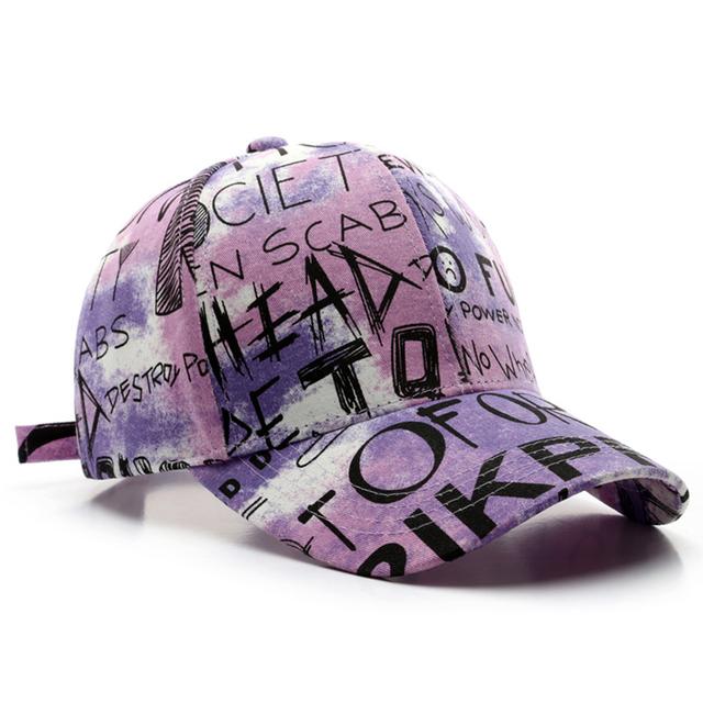 Männer Persönlichkeit Graffiti Rapper Hip Hop Caps Sommer Outdoor Sonnenschutz Baseball Cap Verstellbare Unisex Hut Casual Trucker Hüte Sport Golf Caps violett