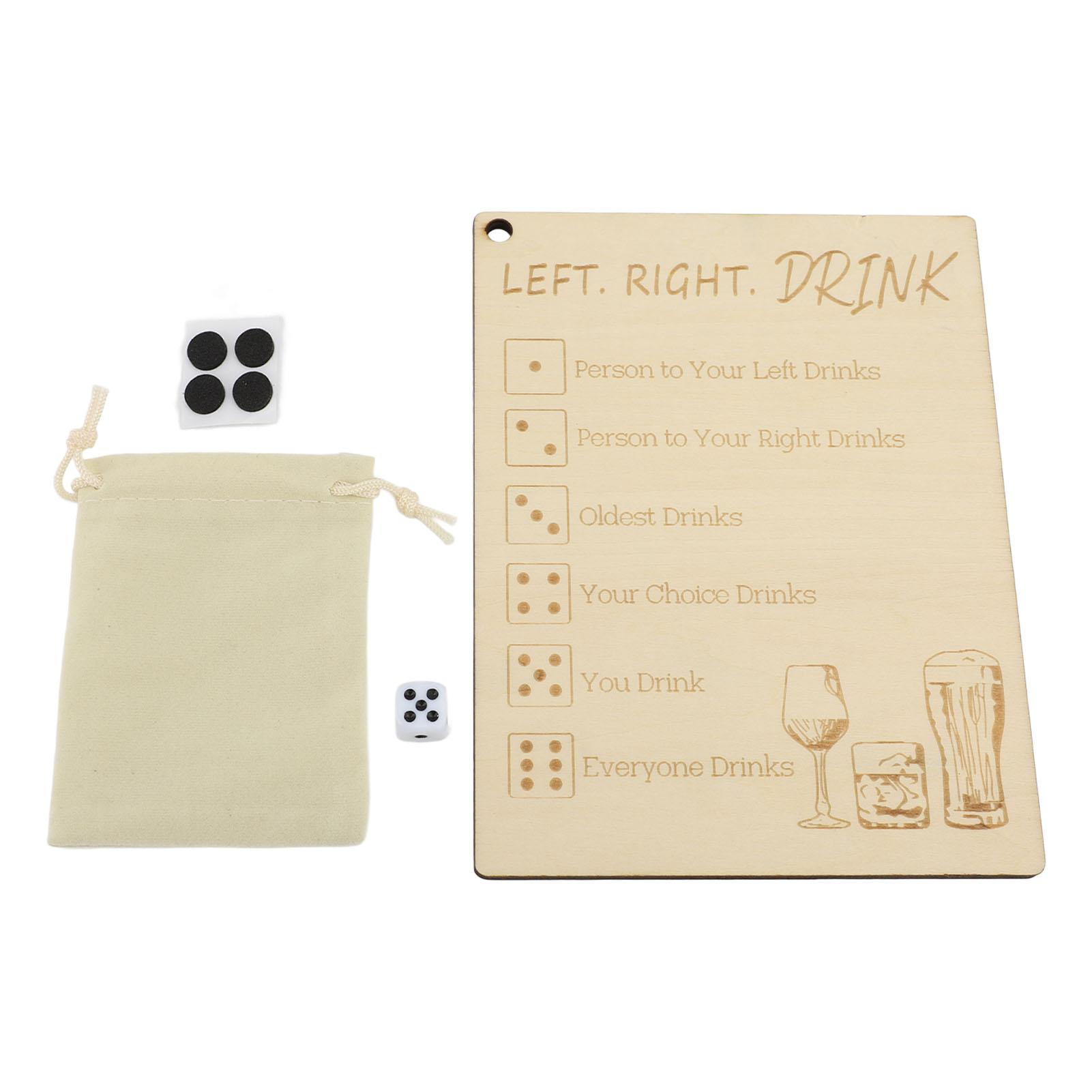 Links Rechts Trinken Trinkspiel Holz Spaß Soziale und Interaktive Würfel Platte Party Trinken Bar Würfel