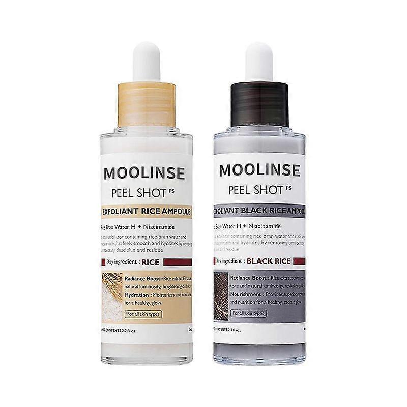 Peel Shot Glow Reis Peeling Ampulle Weiße Reis Ampulle + Schwarze Reis Ampulle Set, Sanftes Peeling für Gesicht & Körper abgestorbene Haut, Mitesserentferner für 1 set