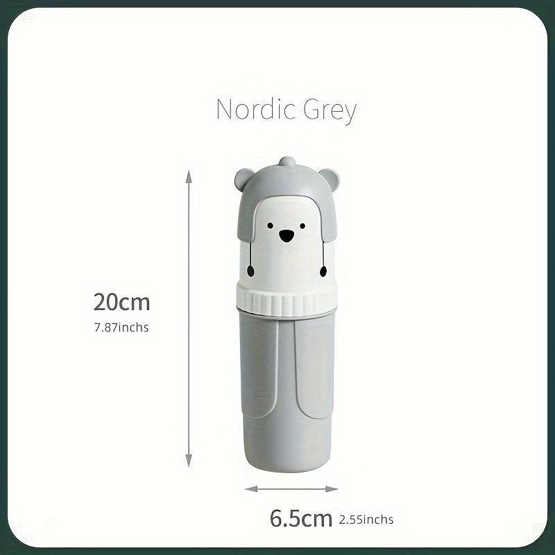 Tragbarer Reise-Zahnputzbecher, niedlicher Zahnpastahalter, Aufbewahrungsbox, Organizer, Reise-Toilettenartikel, Badezimmer, Outdoor-Zubehör grau