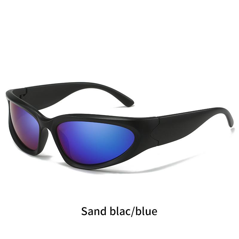 Steampunk Sonnenbrille Damen Herren Mode Vintage Unisex Sonnenbrille Herren Fahrer Reiten Outdoor Brillen Shades schwarz/blau