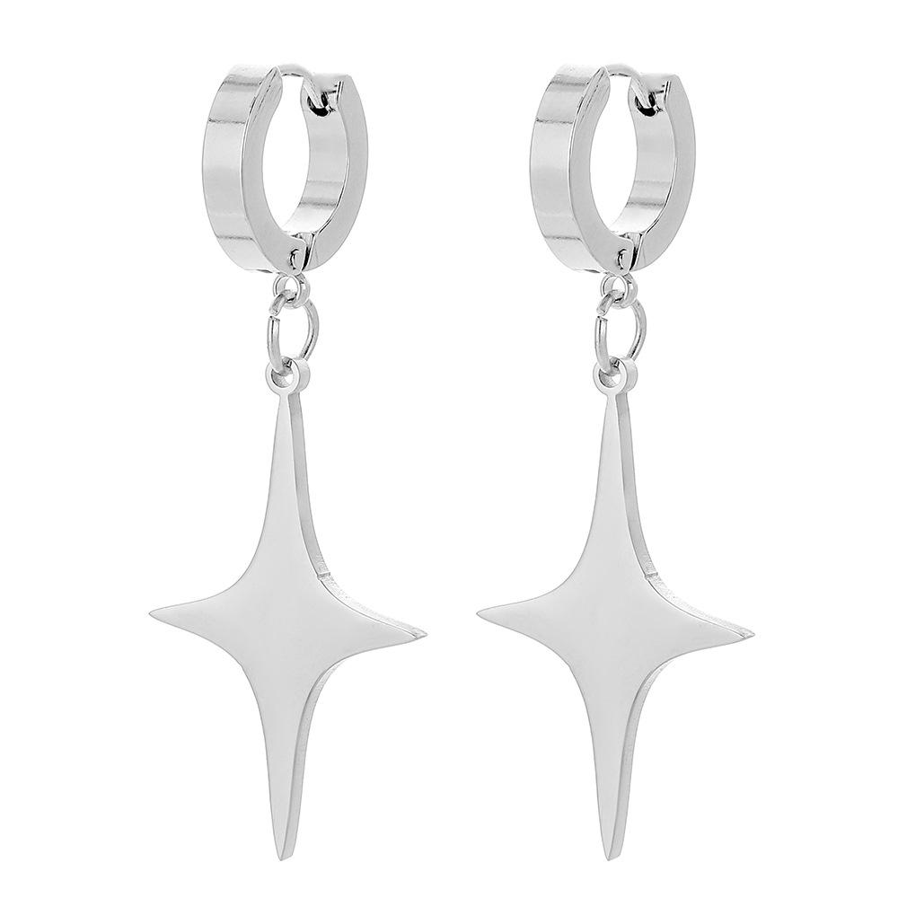 Herren Stern Ohrringe Glamouröses Temperament Persönlichkeit Nachtclub Edler Stern Schlenker Party Hundert Sexy Typ Männlich Halbkreis Einfache Ohrringe Geschenk silber
