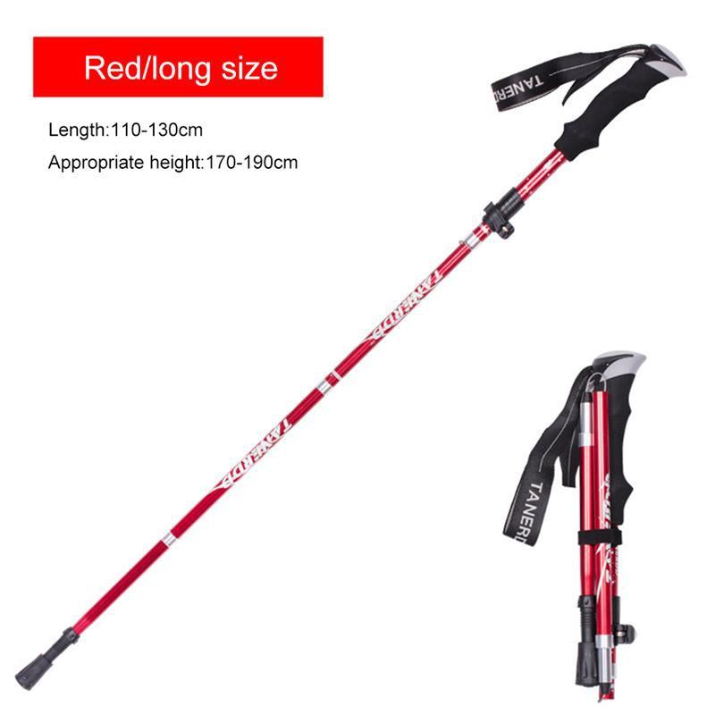 Outdoor Tragbare Aluminium Legierung Teleskop Nordic Walking Stock 250G Ultraleicht Walking Trekking Pole Wandern Spazierstock rot