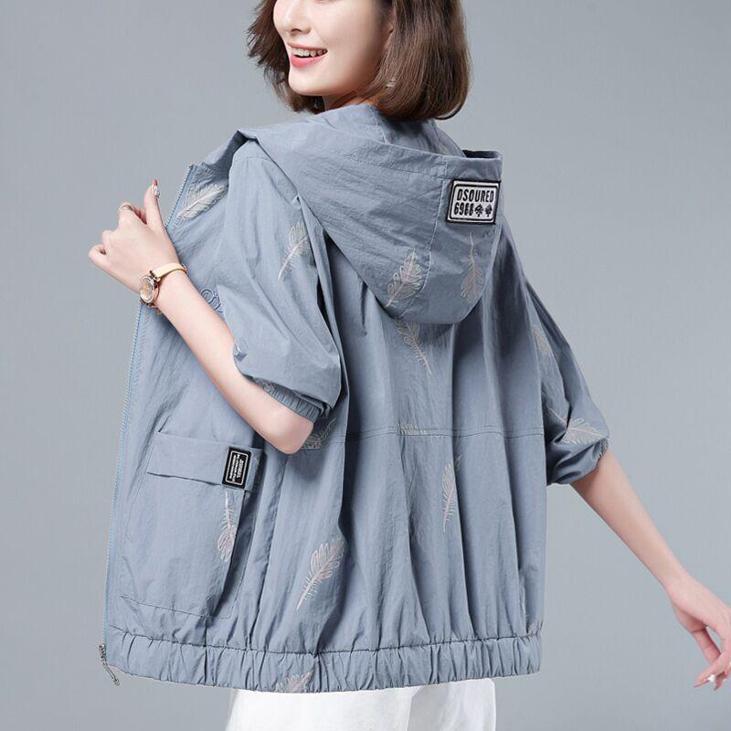 Frühling Herbst Große Größe 3XL Mit Kapuze Windjacke Mäntel frauen Graben Mantel 2021 Neue Dünne Weibliche Mantel Casual Oberbekleidung XXXL blau