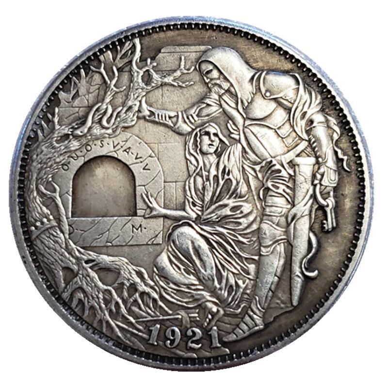 Kopie 1921 US Hobo Nickel Fremde Silbermünzen Handgeschnitzt Heiliger Gral Münzen Sammlung ADM 1pcs