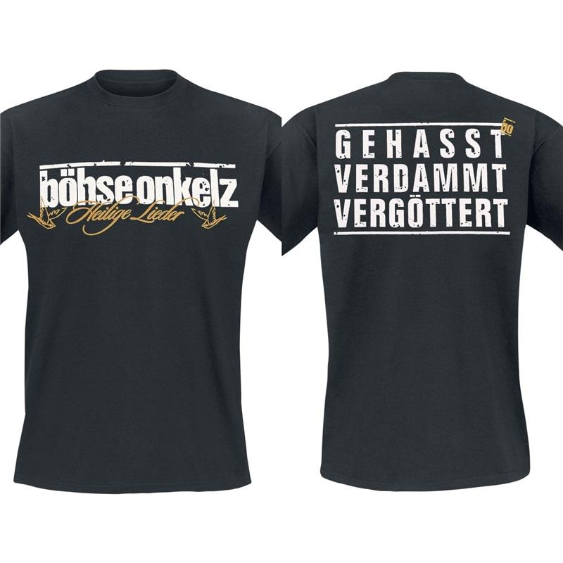 Deutsche Rockband Böhse Onkelz Hier Sind Die Onkelz Global Tour T-Shirt Street Hip Hop Oversized Y2k Lässig Baumwolle Herren Damen T-Shirts Tees Kleidung L gold
