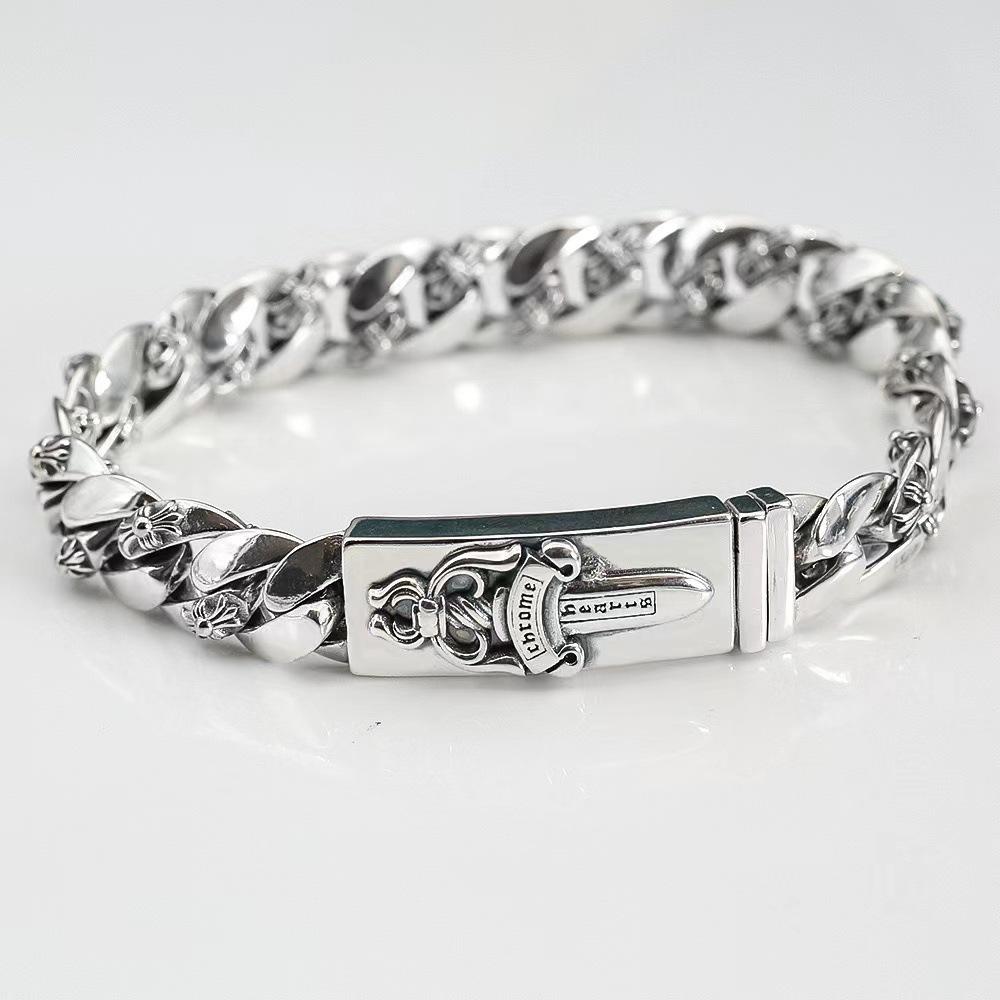 Trendy Retro Punk Hip-hop Schwert Halb-blume Heilige Schwert Armband Mode Straße Persönlichkeit Dominierenden Einfache männer Armband 20