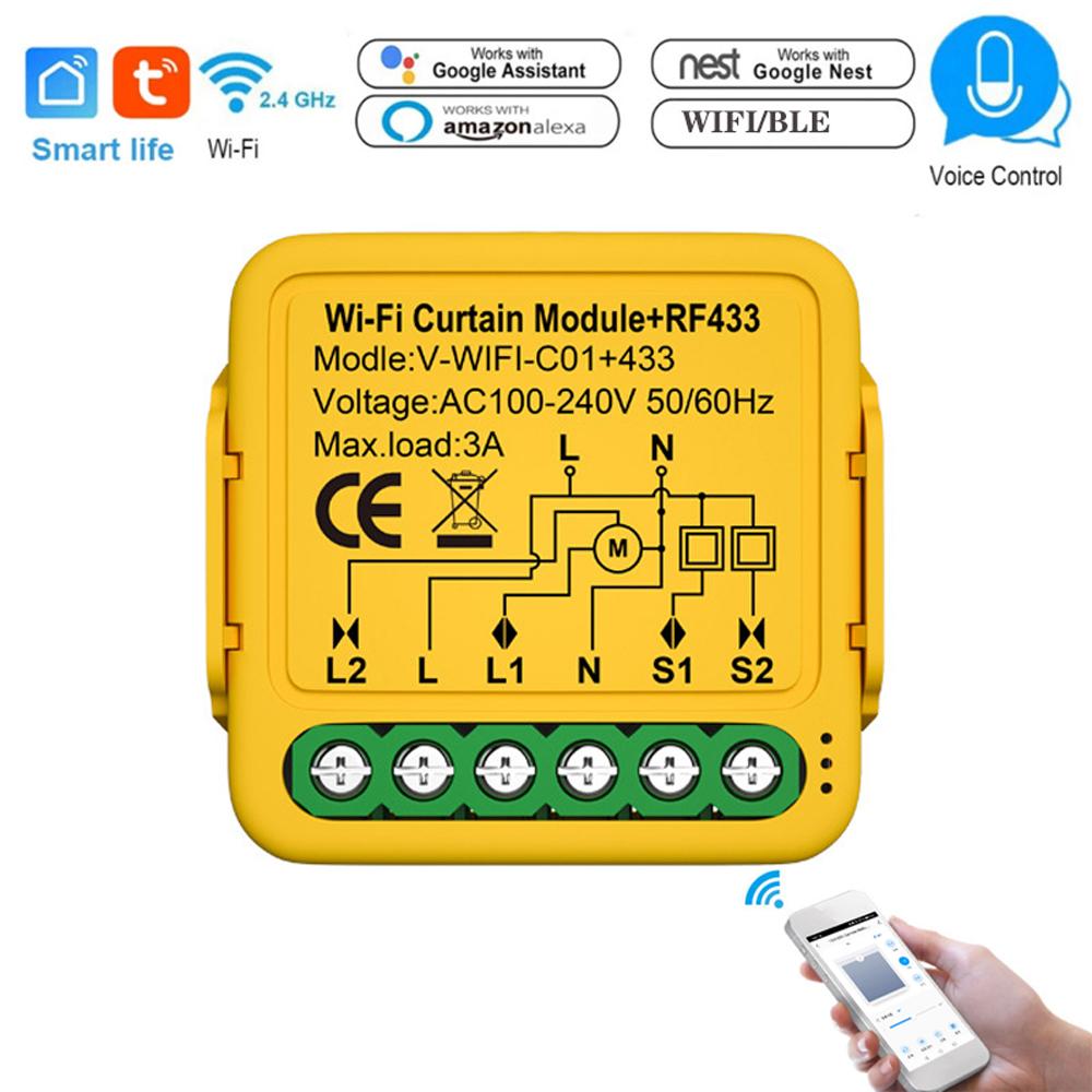 Tuya WIFI Intelligente 433 Vorhang Modul Jalousie Schalter Elektrische Motorisierte Vorhang Rollladen bunt