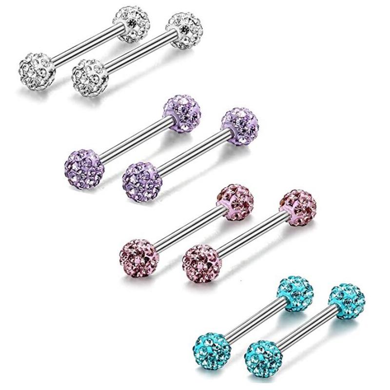 5mm Kugel Zungenpiercing & Brustwarzenpiercing Schmuck White