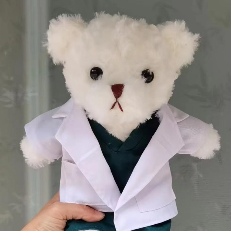 Kreativer weißer Kittel Bär Puppe Arzt Krankenschwester Uniform Bär Plüschtier Einheit Aktivität Geschenk 30cm