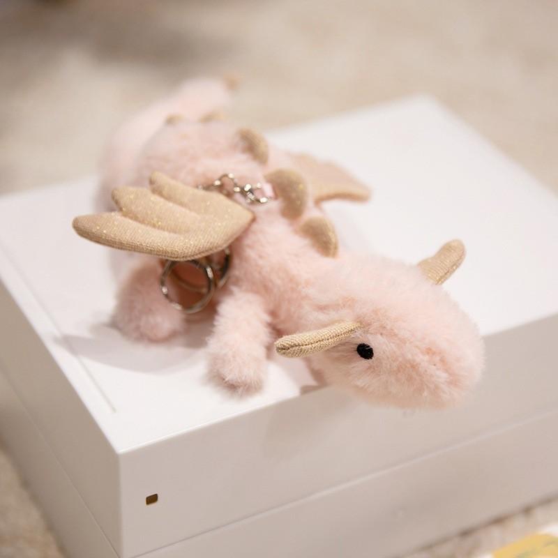 Tier Jellycat Plüsch Schlüsselanhänger Superweich PP Baumwolle Taschenanhänger Geschenk für Kinder Pink Dragon