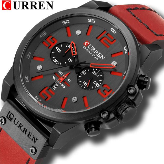 CURREN Neue Männer Uhr CURREN Top Marke Luxus Herren Quarz Armbanduhren Männlich Leder Militär Datum Sport Uhren Relogio Masculino