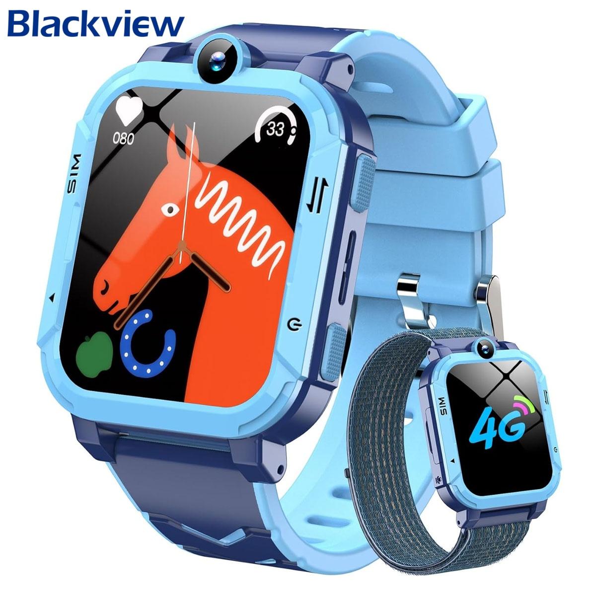 Blackview Z20 Smartwatch für Kinder, 4G Videoanruf, GPS-Tracker, 800mAh Akku, IP67 Wasserdicht, SOS-Anruf blau