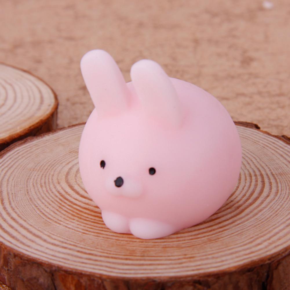 Neues Wintertier Mochi Soft Squeeze Cat Seal Heilspielzeug Abreact Fun Gift Pink Rabbit
