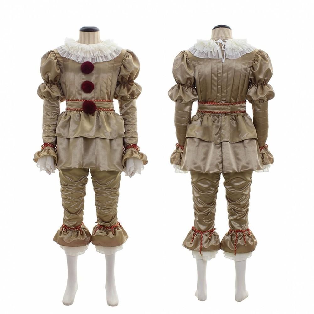 Anime Nacht Clown Joker Erwachsener Pennywise Cosplay Kostüm Halloween Clown Stephen King Männer Frauen Cos Anzüge Outfit Uniform Party L&Ghost Joker brown