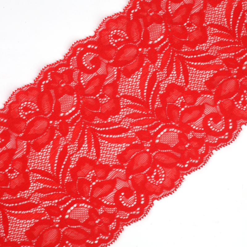 Elastischer Spitzenbesatz, Blumenträger, Kleid, Rock, Kleidung, Dekoration, DIY-Kunsthandwerk rot