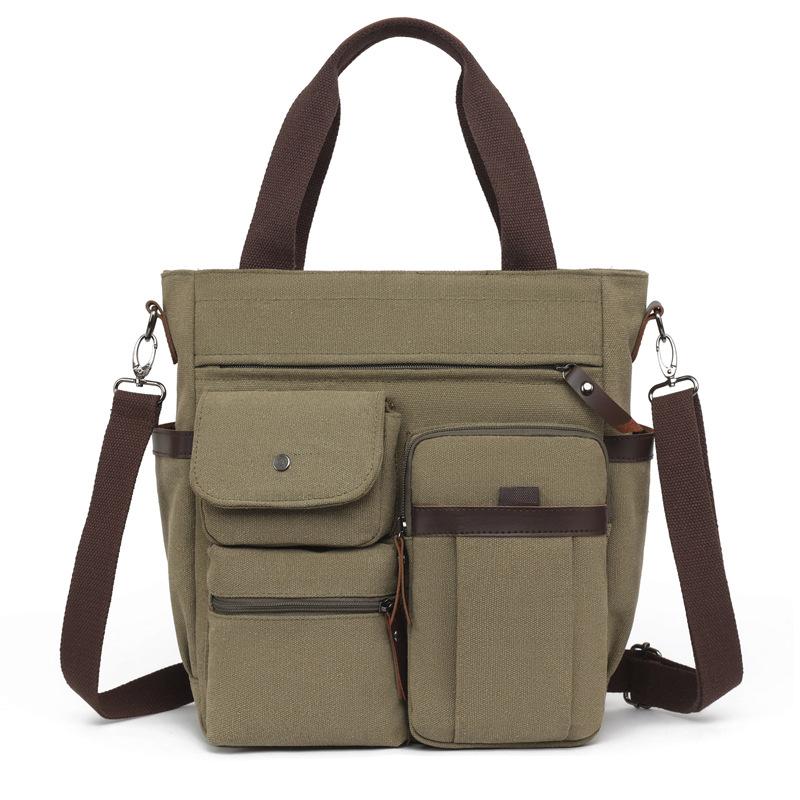 Herren Canvas Messenger Bag Camping Umhängetaschen Sling Schultertasche für Reise Arbeit College Retro Herren Schultaschen Aktentasche gray