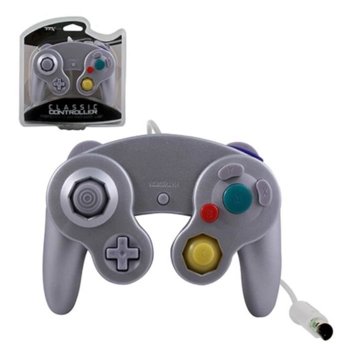 Manette Pad Joystick filaire Pour Console Nintendo GameCube & Wii - Argenté