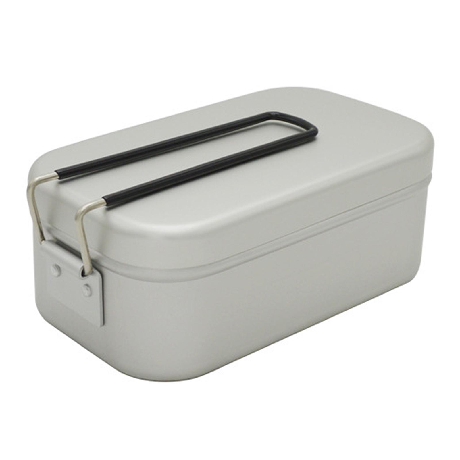 Camping-Bento-Box aus Blech, Aluminiumlegierung, Camping-Lunchbox mit Dampfgarer für Outdoor-Camping bento box