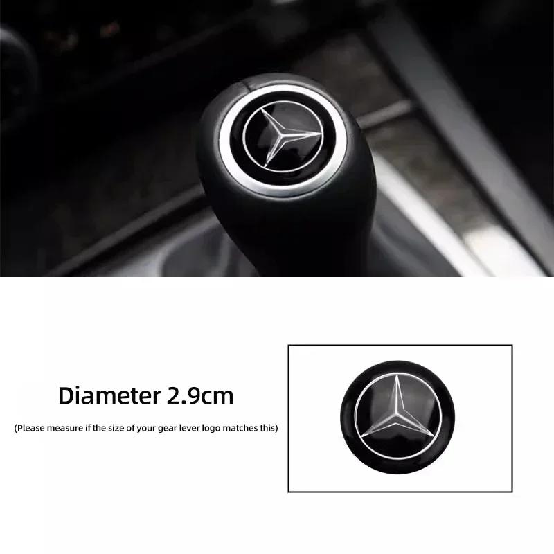 Autoaufkleber Neu 2025 Für Mercedes Benz Auto Schalthebel Dekoration Schalthebelkopf Emblem Aufkleber Für Mercedes Benz AMG W204 W205 W20 schwarz