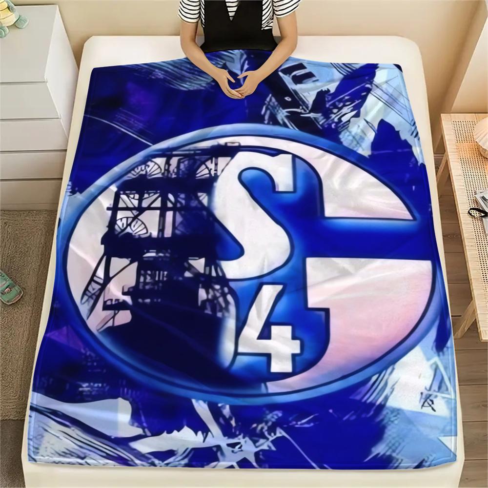 1 Stück Schalke 04 Aufdruck Flanelldecke, Hohe Qualität, Bequem für alle Jahreszeiten, Heimdekoration, Wärme und Komfort, Perfekt für Weihnachtsgeschenke147 150cm x 200cm