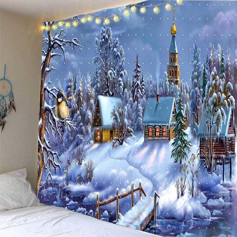 Neue Weihnachten Elch Tapisserie Cartoon Weihnachten Ornament Schlafzimmer Zimmer Hintergrund Wand Dekoration Hängen Neue Jahr Geschenk Wand Hängen 150x100cm